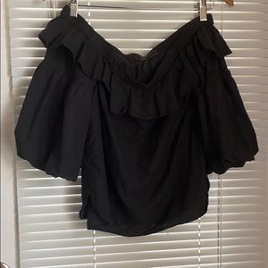 BCBG Black off shoulder top size S